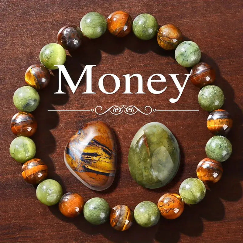 Blue Fire Onyx Malachite And Moonstone Bracelet