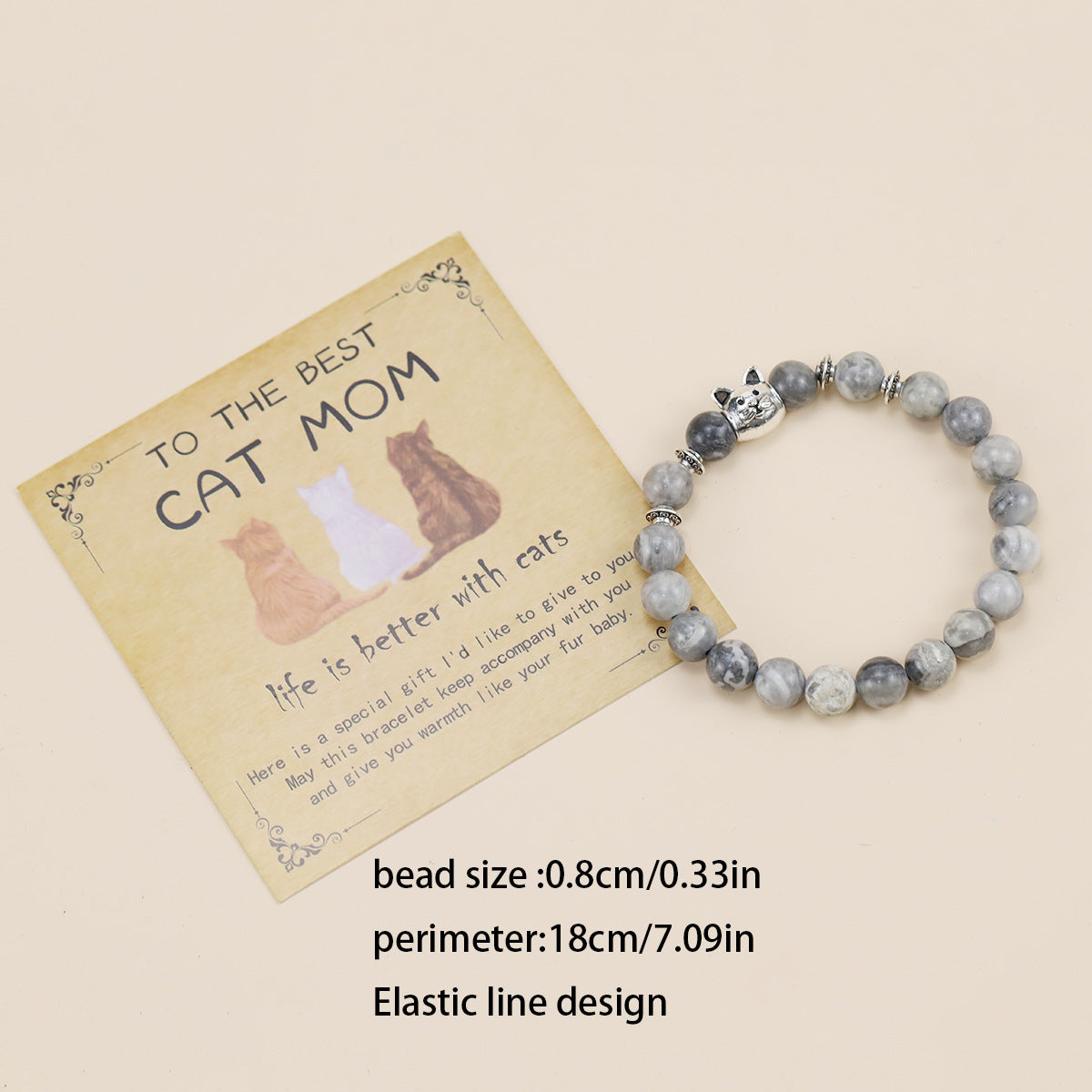 Natural Stone Kitten Accessory Bracelet For Women