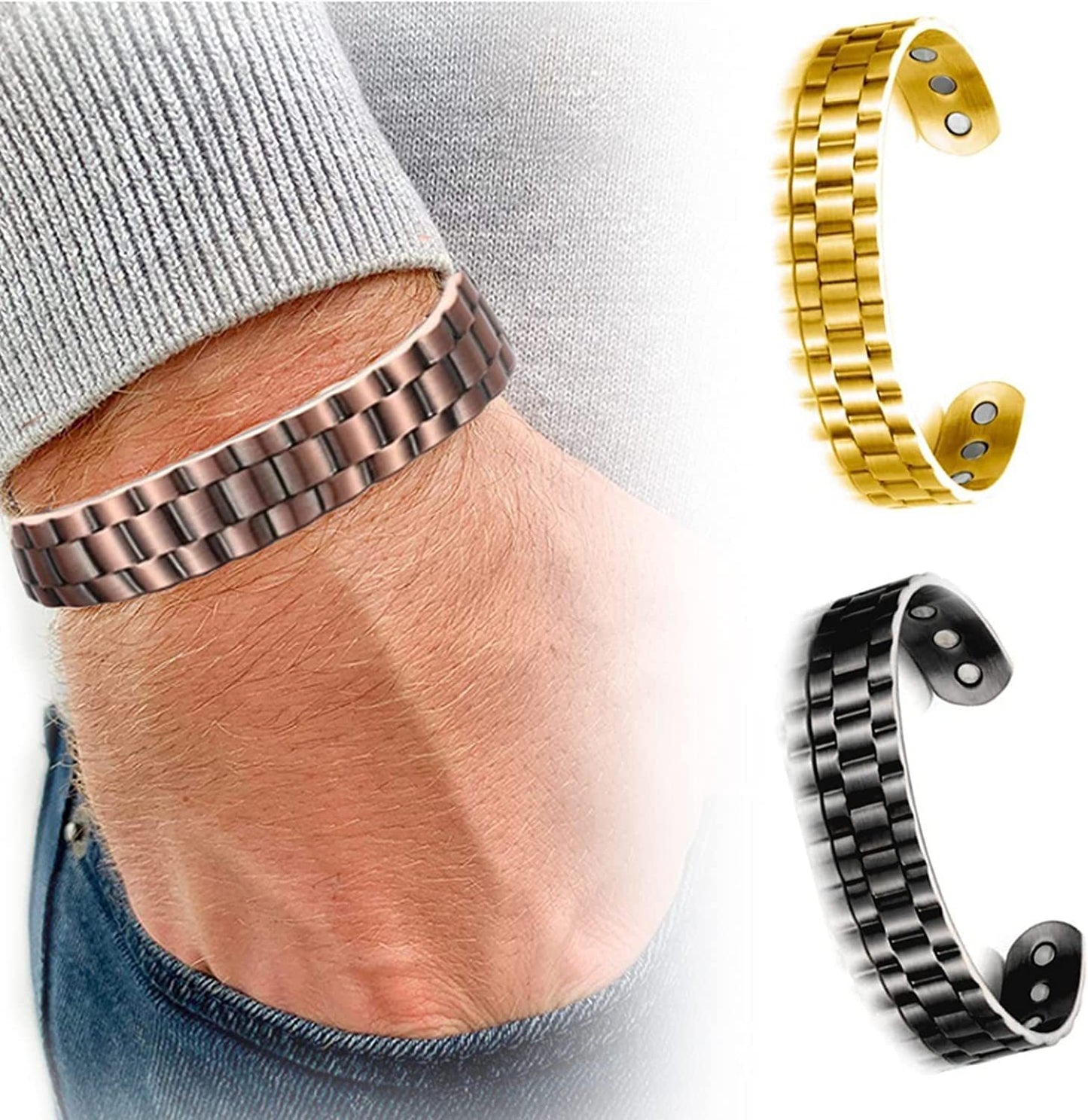 Men's Copper Magnetic Therapy Bracelet Pure Copper For Joint Pain