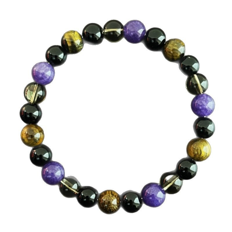 Fashionable Bracelet Featuring Clear Quartz And Amethyst