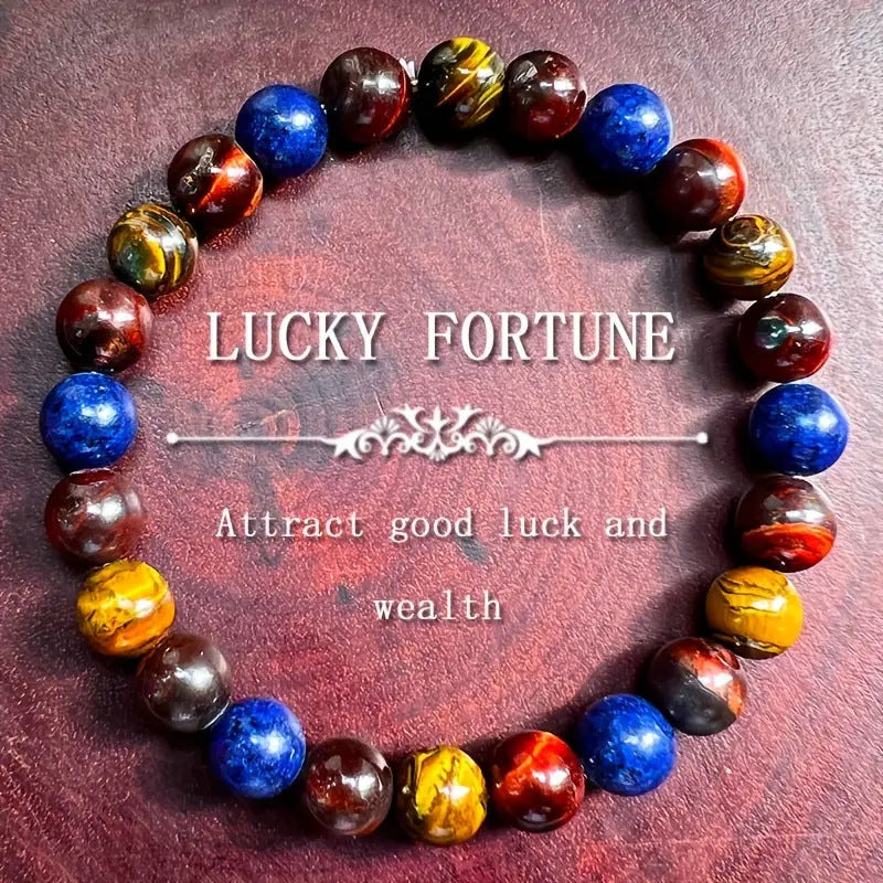 Blue Fire Onyx Malachite And Moonstone Bracelet