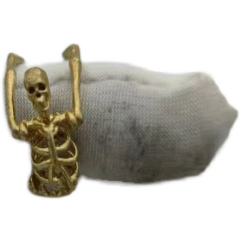 Men's And Women's Pure Copper Personality Skull Ring