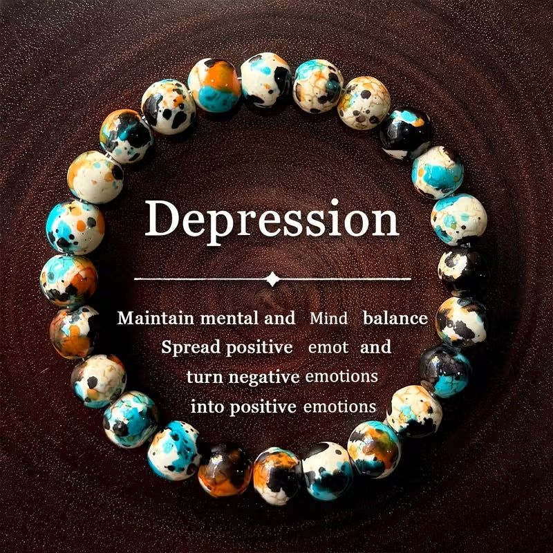 Handmade Elastic Bracelet With Colorful Turquoise Beads
