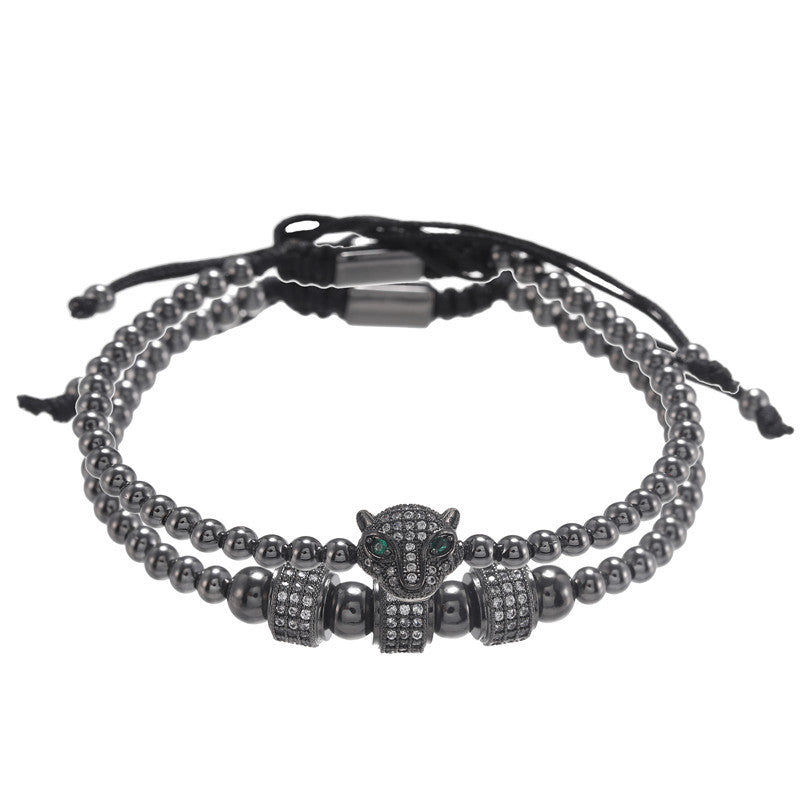 Fashion Vintage Copper Bead Woven Bracelet