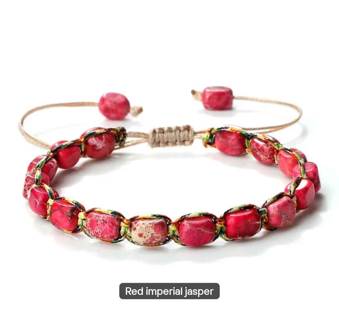 Handmade Natural Jasper Stone Bracelets.