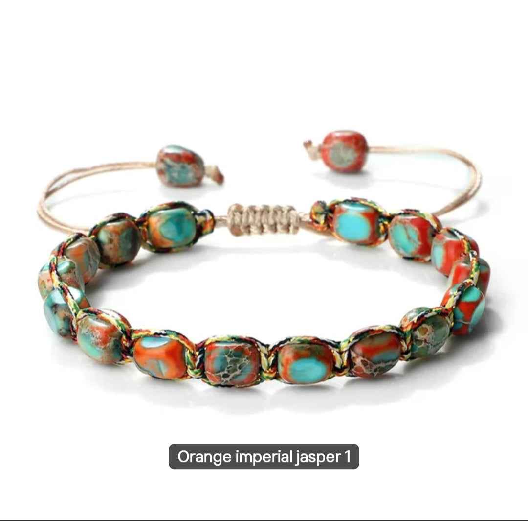 Handmade Natural Jasper Stone Bracelets.