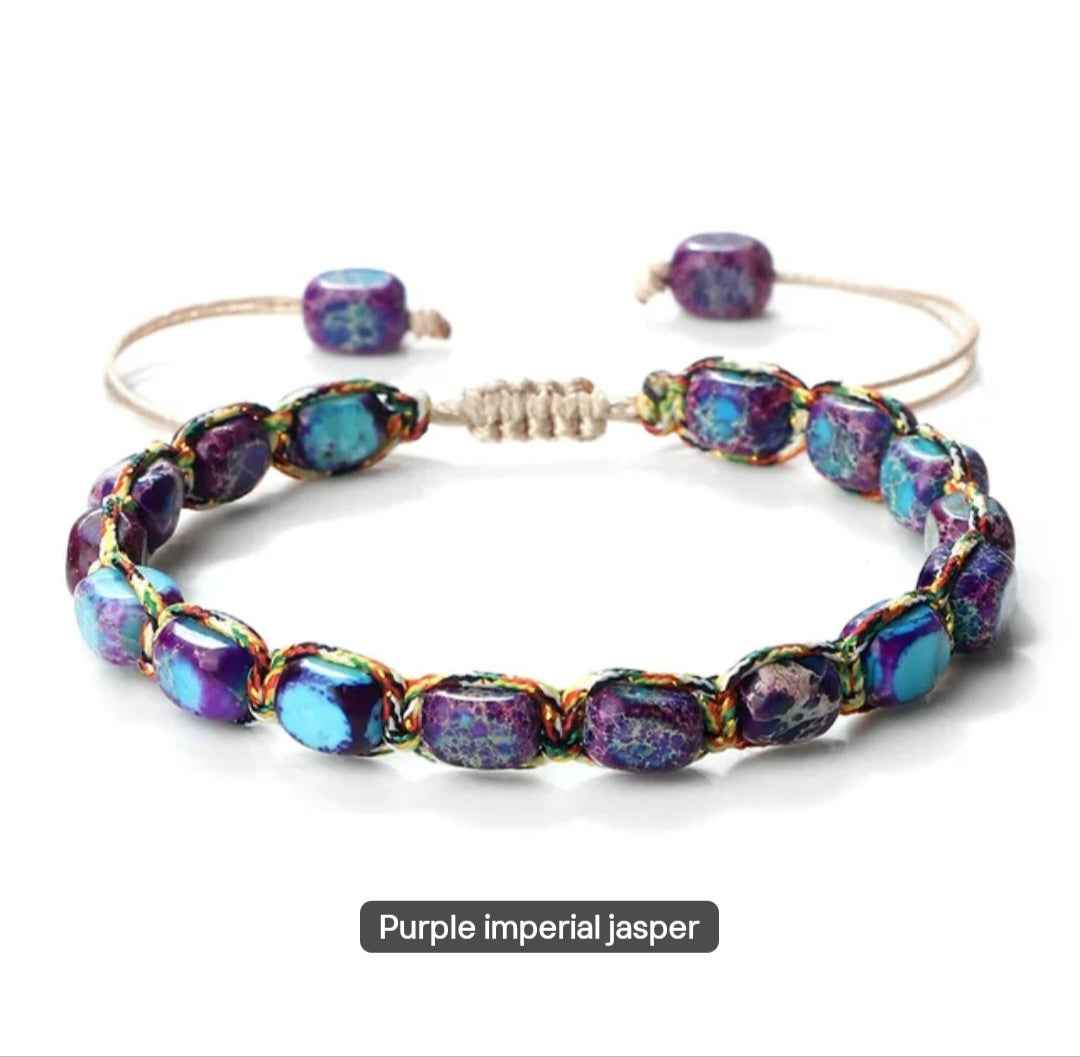 Handmade Natural Jasper Stone Bracelets.