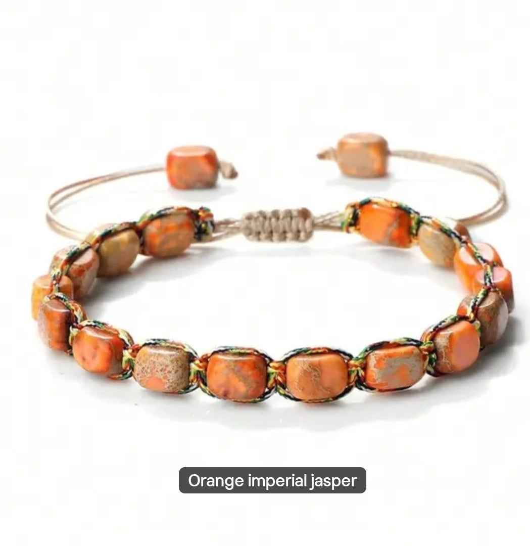 Handmade Natural Jasper Stone Bracelets.